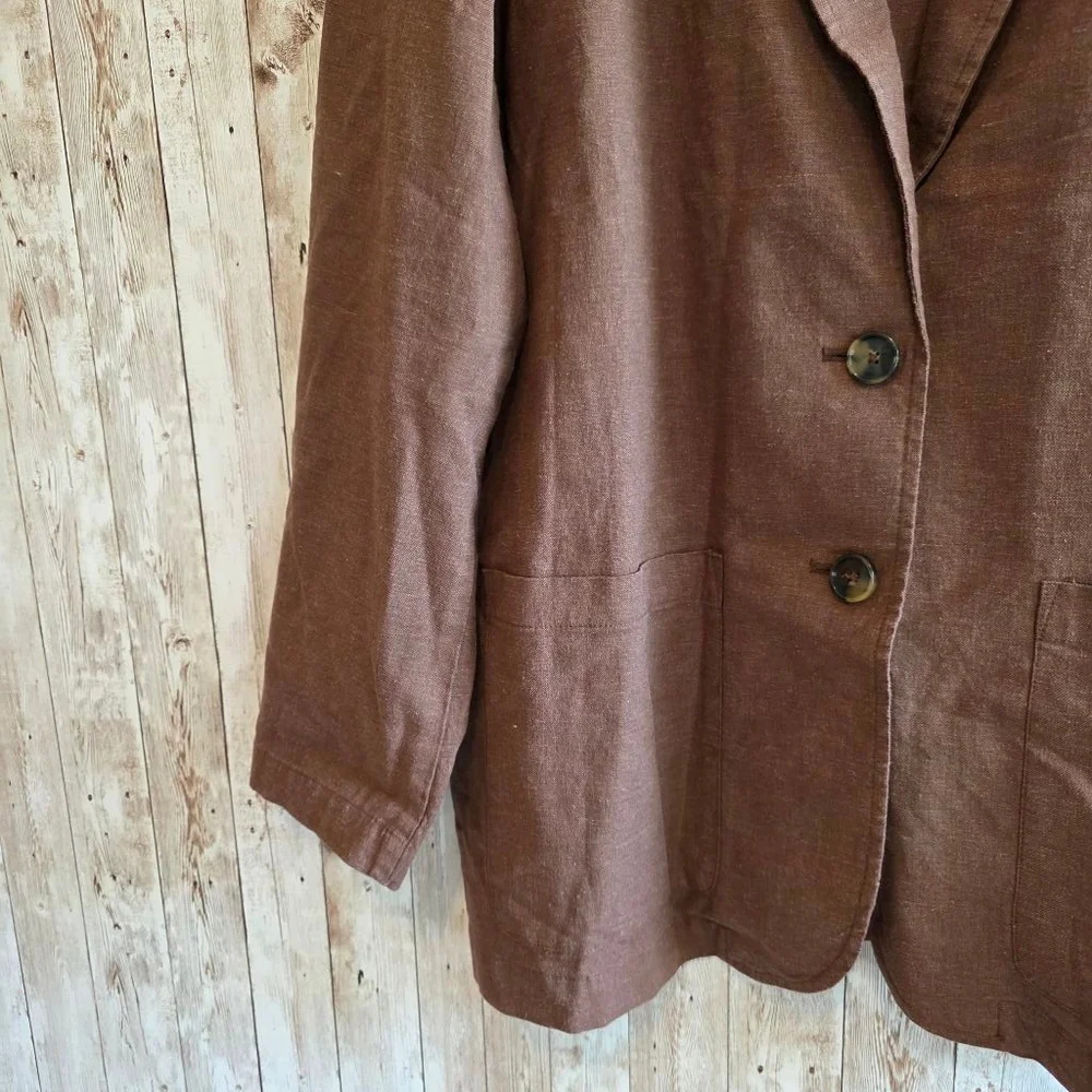 Women's Marine Layer Brown Blazer Size L - Picture 5 of 9